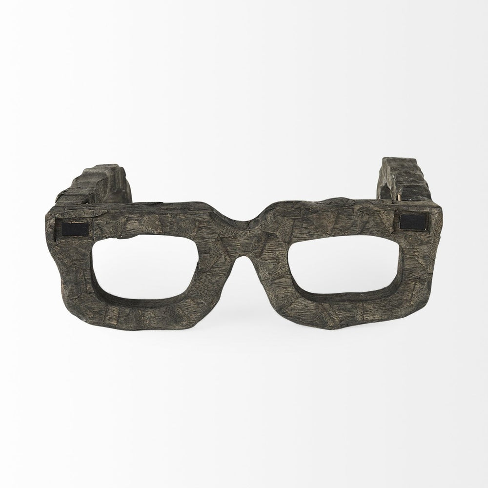 Mercana Elliot Decorative Wooden Eyeglasses Sculpture - Rustic Accent for Modern and Eclectic Spaces 57958
