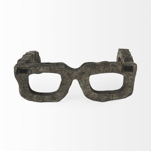 Mercana Elliot Decorative Wooden Eyeglasses Sculpture - Rustic Accent for Modern and Eclectic Spaces 57958