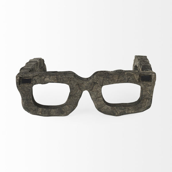 Mercana Elliot Decorative Wooden Eyeglasses Sculpture - Rustic Accent for Modern and Eclectic Spaces 57958