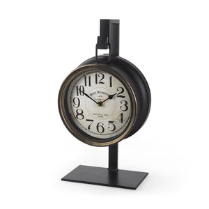 Mercana Taxz Rustic Industrial Metal Hanging Table Clock – Modern Farmhouse Décor with Easy Readability 63025