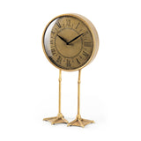 Chadwick Antiqued Brass Duck Leg Table Clock