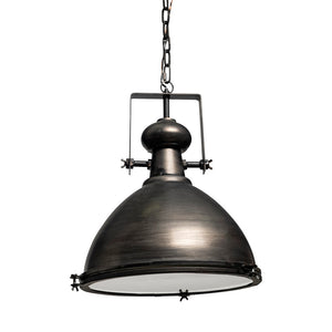 Mercana Bashaw I Elegant Metal Dome Pendant Light – Vintage-Industrial Design for Modern Farmhouse Spaces Gray Metal 65100