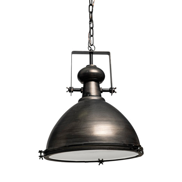 Mercana Bashaw I Elegant Metal Dome Pendant Light – Vintage-Industrial Design for Modern Farmhouse Spaces Gray Metal 65100