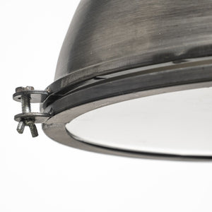 Mercana Bashaw I Elegant Metal Dome Pendant Light – Vintage-Industrial Design for Modern Farmhouse Spaces Gray Metal 65100