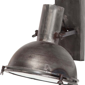 Mercana Taza 10.3x12 Gray Metal Dome Shade Wall Sconce 65123