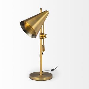 Mercana Fragon I Adjustable Cone Shade Table Lamp - Industrial Elegance for Modern Homes & Offices Gold Metal 65225