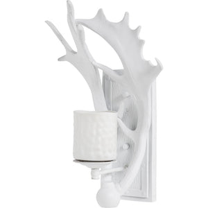 Mercana Rockland 8x19.5 White Resin Antlers Wall Sconce  65252