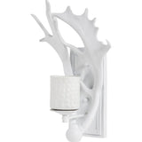 Rockland 8x19.5 White Resin Antlers Wall Sconce