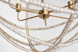 Mercana Ava Elegant Six-Bulb Chandelier with Rustic Beads for Boho Chic Lighting in Dining & Living Spaces 65273