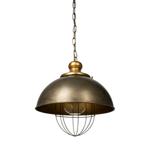 Mercana Dawson 13x13.5 Chic Industrial Pendant Light with Distressed Bronze Finish for Modern Spaces Gold Metal | 16W 65275