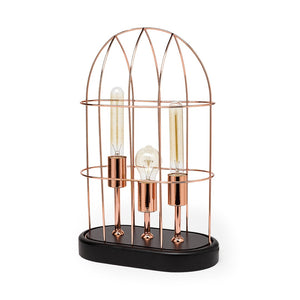 Mercana Sutton Cylindrical Cage Table Lamp – Industrial Elegance for Modern Spaces with Minimalist Charm 65289