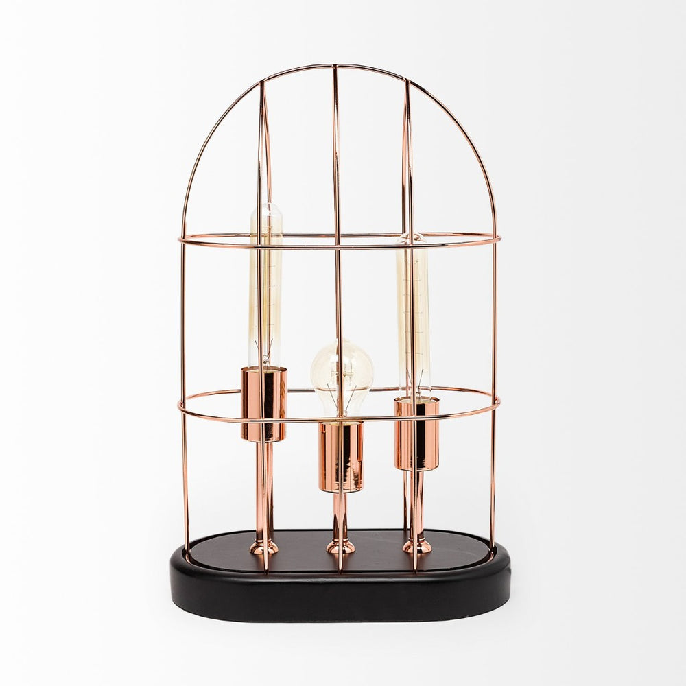 Mercana Sutton Cylindrical Cage Table Lamp – Industrial Elegance for Modern Spaces with Minimalist Charm 65289