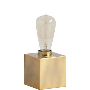 Mercana Visio III (4.5"H) Gold Tone Square Base Exposed-Bulb Table Lamp 65304