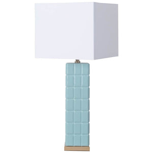 Mercana Berkley II (30"H) Sky-Blue Ceramic Rectangular Base w/ White Shade Table Lamp  65344