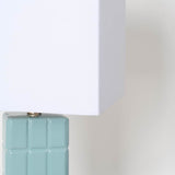 Mercana Berkley II (30"H) Sky-Blue Ceramic Rectangular Base w/ White Shade Table Lamp  65344