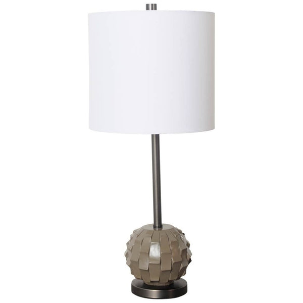 Mercana Brant Modern Table Lamp with Sculptural Base and Crisp Shade - Perfect for Any Room Décor! 65354