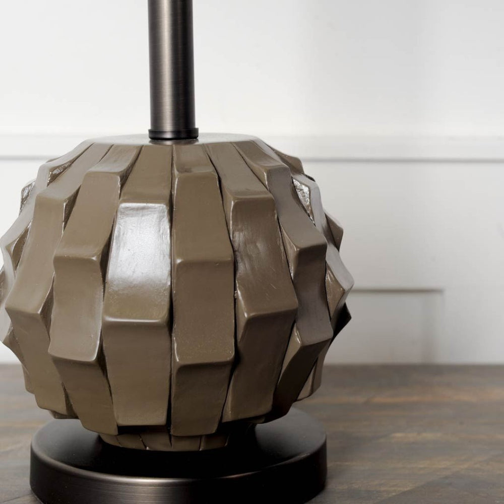 Mercana Brant Modern Table Lamp with Sculptural Base and Crisp Shade - Perfect for Any Room Décor! 65354