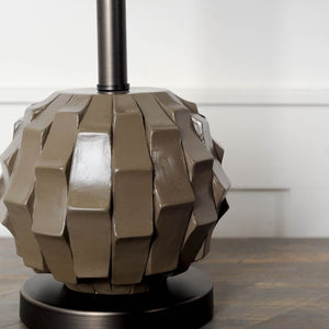 Mercana Brant Modern Table Lamp with Sculptural Base and Crisp Shade - Perfect for Any Room Décor! 65354