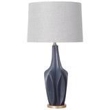 Mercana Bravar III 30" Gray-Blue Resin Base w/ Gray Fabric Shade Table Lamp 65358