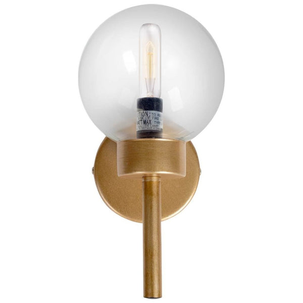 Mercana Boltern Modern Glam Wall Sconce with Clear Globe, Ideal for Hallways, Bedrooms, and Living Spaces 65359