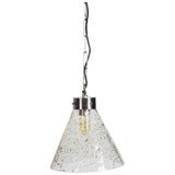 Thurlow II 11x12 Silver Metal Seeded Glass Conical Pendant Light