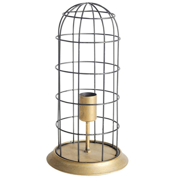 Mercana Carkner I Industrial Table Lamp - Striking Cylindrical Metal Cage Design for Modern Interiors 65378