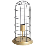 Mercana Carkner I (38"H) Gun-Metal Grey Cylindrical Metal Cage Table Lamp 65378