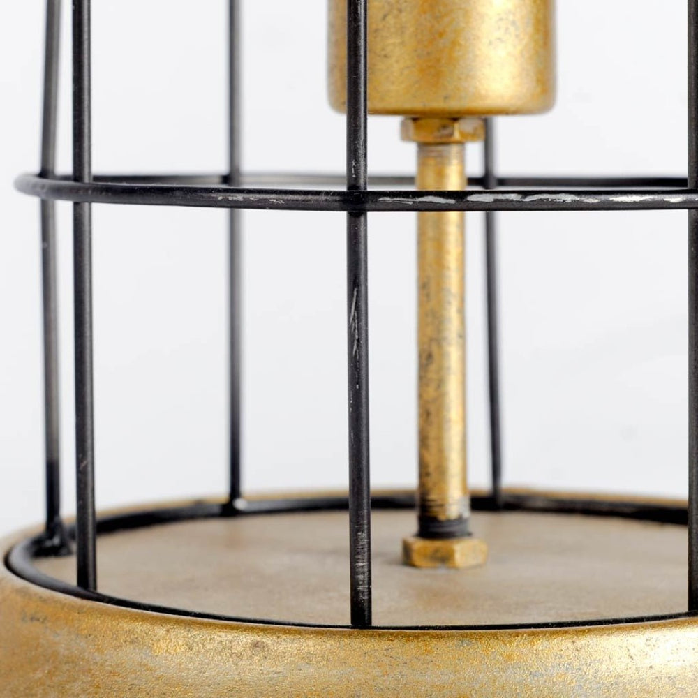Mercana Carkner I Industrial Table Lamp - Striking Cylindrical Metal Cage Design for Modern Interiors 65378