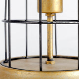 Mercana Carkner I (38"H) Gun-Metal Grey Cylindrical Metal Cage Table Lamp 65378