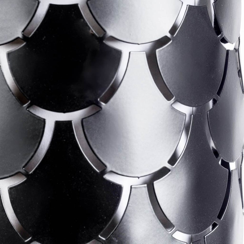 Mercana Brasseur III Contemporary Fish Scale Wall Sconce - Sculptural Lighting for Modern Home Decor Black Metal 65388