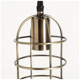 Mercana Hines I 4x8 Antiqued-Brass Metal Cage Pendant Light  65392