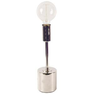 Mercana Mooney I Shade-less Table Lamp – Minimalist Gold Metal Design for Modern Urban Interiors Metallic-Silver Metal 65418