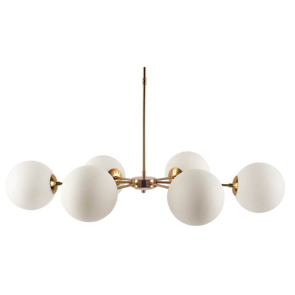 Mercana Lahey Contemporary Six-Bulb Chandelier with Wooden-Bead Accents for Elegant Ambient Illumination 65438