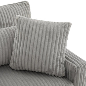 English Elm Modern Corduroy Upholstered Loveseat Sofa with Pocket Springs and Four Accent Pillows Grey N763S000040E