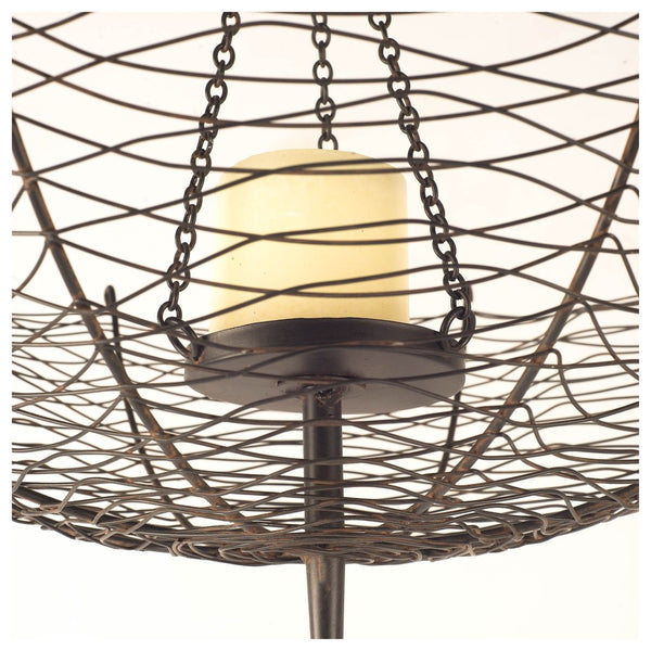 Mercana Rihanna Inverted Umbrella Candle Holder Lantern – Stylish Metal Pendant for Modern Home Décor Black Metal | 31H 67040