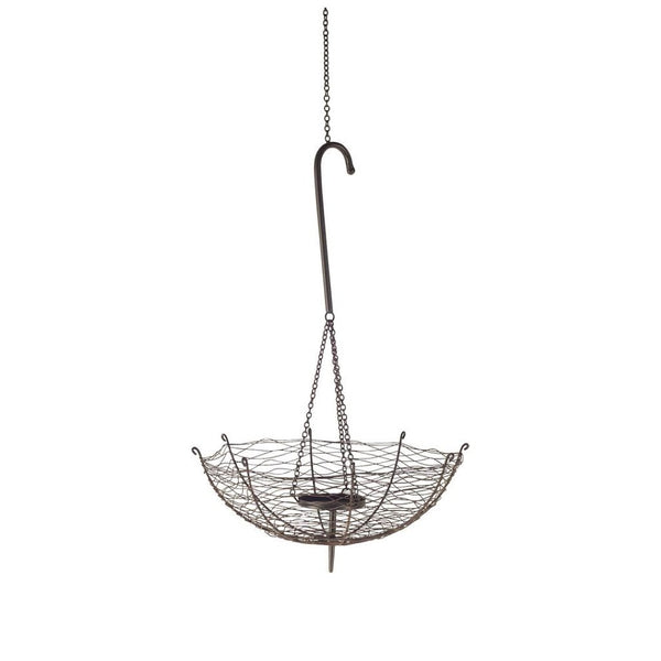 Mercana Rihanna Inverted Umbrella Candle Holder Lantern – Stylish Metal Pendant for Modern Home Décor Black Metal | 39H 67041