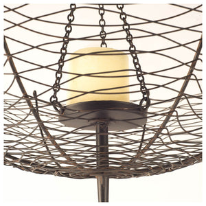 Mercana Rihanna Inverted Umbrella Candle Holder Lantern – Stylish Metal Pendant for Modern Home Décor Black Metal | 39H 67041