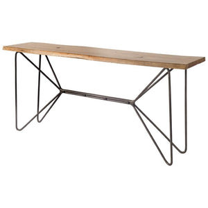 Mercana Papillion Console Table - Striking Live-Edge Acacia Design with Industrial Butterfly-Inspired Frame 67115-AB