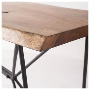 Mercana Papillion Console Table - Striking Live-Edge Acacia Design with Industrial Butterfly-Inspired Frame 67115-AB