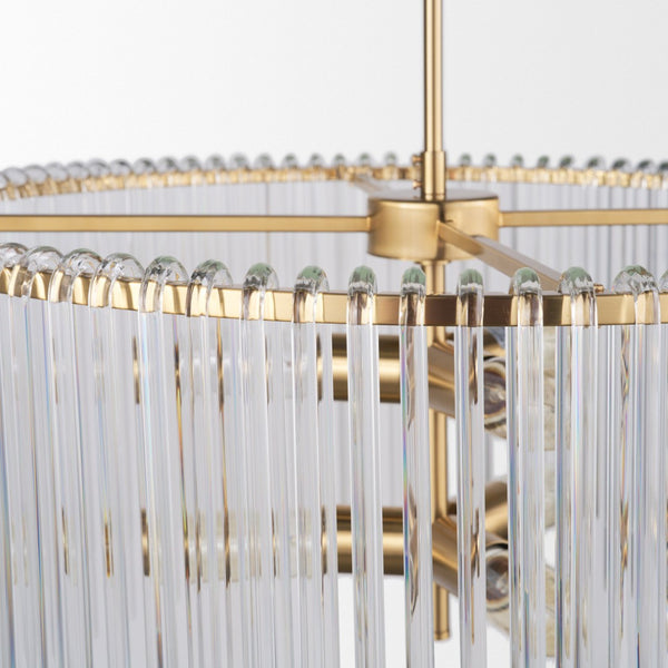 Mercana Elsa Clear Glass Chandelier with Six Bulbs - Luxurious Drum Design for Modern Elegance and Glamour 67139