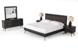 VIG Furniture Eastern King Nova Domus Tabitha Modern Dark Brown Recycled Pine Bed VGWH180430-BED-EK