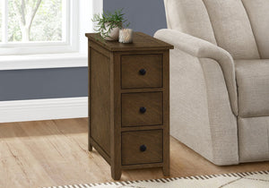 English Elm Accent Table For Small Spaces - Espresso Veneer Nightstand With 3 Storage Drawers & Modern Design B2710P219468