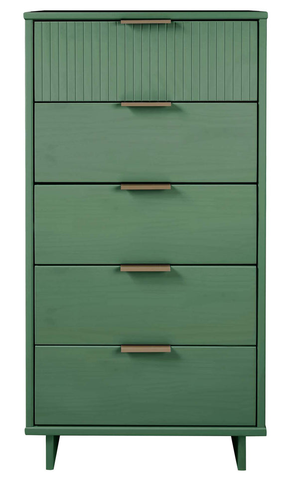 English Elm Granville 24" Sage Green 5-Drawer Chest - Elegant Storage Solution With Luxe Gold Hardware & Style B365S00070