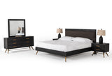 VIG Furniture Eastern King Nova Domus Tabitha Modern Dark Brown Recycled Pine Bed VGWH180430-BED-EK