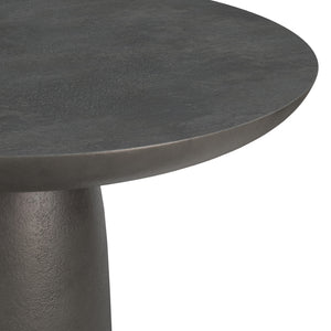 English Elm Alexa Hand-Finished Black Nickel 30" Round Cast Aluminum Pedestal Coffee Table, Industrial Chic B136P239028