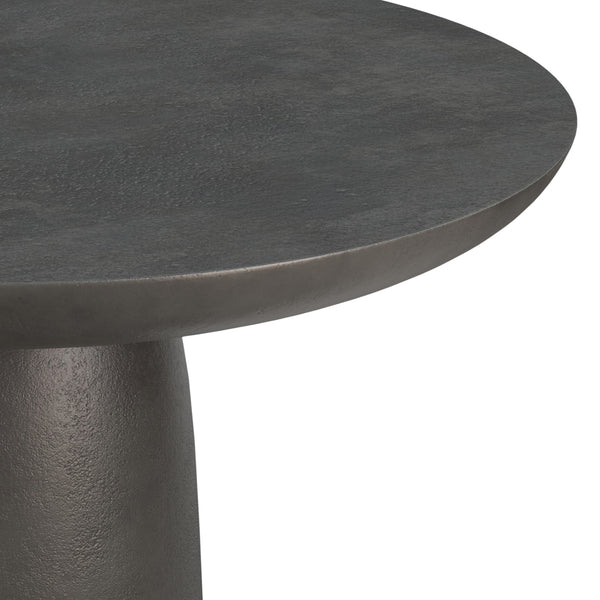 English Elm Alexa Hand-Finished Black Nickel 30" Round Cast Aluminum Pedestal Coffee Table, Industrial Chic B136P239028