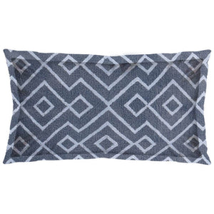 Mercana Boswell Embroidered Pillow Cover - Reversible Diamond Design for Stylish Home Decor Upgrade Blue Fabric | 14x26 67349