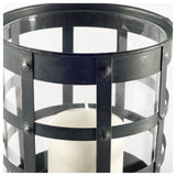 Mercana Oliver Black Metal/Glass Caged Table Candle Holder  67190