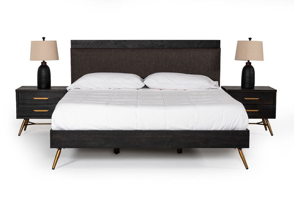 VIG Furniture Queen Nova Domus Tabitha Modern Dark Brown Recycled Pine Bed VGWH180430-BED-Q