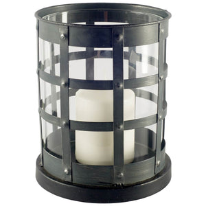 Mercana Oliver Modern Caged Candle Holder - Stylish Glass and Metal Accent for Home Decor and Tabletop Elegance 67190